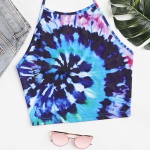 tie dye halter crop top